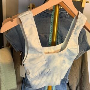 Free people good Karma movement Women's Blue sports bra Top